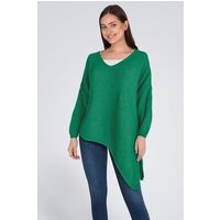 PEKIVESSA Strickpullover Asymmetrischer Grobstrick-Pullover oversized Damen (1-tlg) V-Ausschnitt langarm von PEKIVESSA