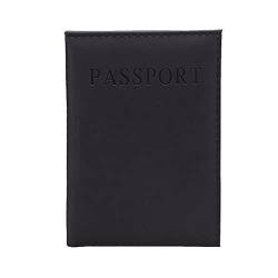 Reisepass Schutzhülle,Reisepasshülle aus echten Leder Reisepassetui Passport,Exclusives Ausweisetui / Ausweishülle / Kreditkartenetui (Schwarz) von PEKLOKIW