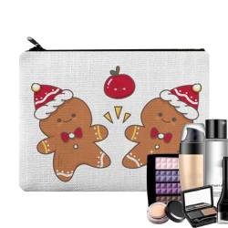 Tragbare Schminktasche,Weihnachts-Canvas-Schminktasche - Beutel-Make-up-Organizer mit Reißverschluss, Kulturbeutel mit großem Fassungsvermögen, tragbarer Behälter für kosmetische Pekmar von PEKMAR