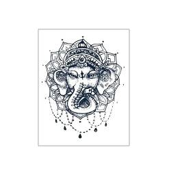2 PCS Retro-Elefant-Gott-Muster-Kräuter-Tattoo-Aufkleber Wasserfest Und Langlebig Temporäres Tattoo Im Thai-Stil Für Männer von PEKNUX