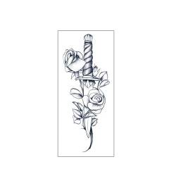 2 PCS Rosen-Kräuter-Tattoo-Aufkleber Wasserfest Langlebig Temporäre Tattoos Für Den Armsaft Der Männer von PEKNUX