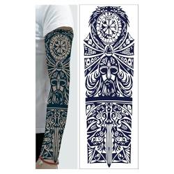 2 Stück Kräutersaft Voller Arm Temporäre Tattoo Aufkleber Für Männer Großes Bild Wasserdicht Simulierte Blume Arm Voller Arm Tattoo von PEKNUX