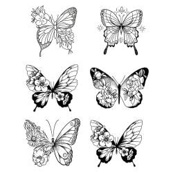 5 Pcs Kräuter Blume Schmetterling Temporäre Tattoo Aufkleber Für Männer Und Frauen Semi-Permanent Arm Simulation Tattoo Nicht Reflektierend von PEKNUX