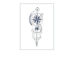 5 Stück Blumen-Arm-Saft Temporäre Tattoo-Aufkleber einfacher Blumen-Kompass englischer Buchstabe für Männer und Frauen wasserdicht langlebig simuliertes Kräuter-Tattoo von PEKNUX