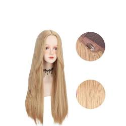 Blonde Perücke, Weiblich, Natürlich, Realistisch, Tägliche Simulation, Menschlicher Voller Kopfbedeckungsstil, Langes, Glattes Haar von PEKNUX