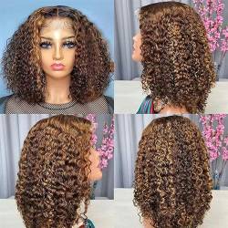 Perücke Vorne, Spitze, Europäisches Und Amerikanisches Langes Lockiges Haar, Stirnband, Klavierfarbe, Afrikanisches Lockiges Haar von PEKNUX