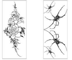 Schlichter Blumen-Tattoo-Aufkleber, Skizzenblume, Sexy Tattoo-Aufkleber, Schwarz-Weißes Blumenmuster von PEKNUX