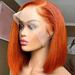 Spitze-Front-Perücke, Orange, Kurzes Glattes Haar, 13 X 4 Bob-Perücke von PEKNUX