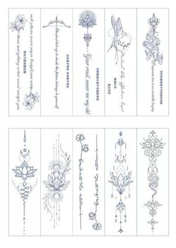 Temporäre Tattoo-Aufkleber mit Kräutersaft semi-permanente Männer und Frauen wasserdicht langlebig simulierte Blumen-Arm-Tattoo-Aufkleber von PEKNUX