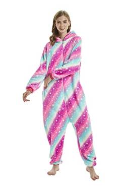 Unisex Einhorn Einteiler Pyjama Halloween Cosplay Kostüm Tier Homewear Einteiler, Stern 4, 38 von PENGMAI