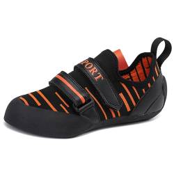 PENXZT Damen Kletterschuhe niedrigem Volumen Fitnessstudio Sport Schuhe professionelle Bouldern Kletterschuhe,Black orange,35 EU von PENXZT