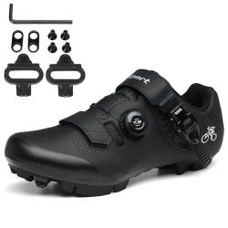 PENXZT Fahrradschuhe Herren Damen MTB Radsportschuhe Mountainbike Kompatibel mit Shimano SPD 2-Bolts Pedals Rennradschuhe,Schwarz,44 EU von PENXZT