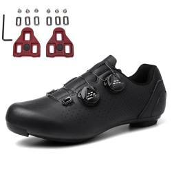 PENXZT Herren Damen Fahrradschuhe Rennradschuhe Kompatible mit Peloton Look SPD SPD-SL Delta Lock Pedal Reitschuhe, Rennrad Schuhe Entsperren Schuhe,Schwarz,45 EU von PENXZT