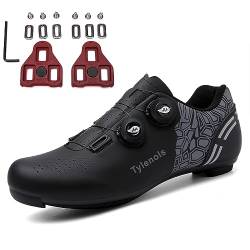 PENXZT Herren Damen Radschuhe Fahrradschuhe Kompatibel mit Look SPD SPD-SL Delta Lock Pedal Radsportschuhe,Schwarz,38 EU von PENXZT