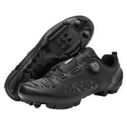 PENXZT Radsportschuhe Herren Frauen MTB -Schuhe im Innen im Freien im Freien Fahrradschuhe Kompatibel mit SPD 2 Bolzen -Pedalen Mountain Bike Radsportschuhe,Schwarz,47 EU von PENXZT