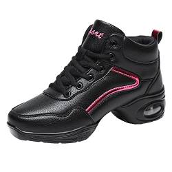 Womens Dance Sneakers Jazz Schuhe Lady Split Sole Leichte Atmungsaktive Plateauschuhe,Schwarz,41 EU von PENXZT