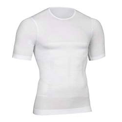 Herren Body Shapewear Belly Compression T-Shirt Abnehmen Top Wear Muscle Tank Taillen Trainer Unterhemden Bauch Kontrolle White L von PEONNYT