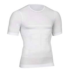 Herren Body Shapewear Belly Compression T-Shirt Abnehmen Top Wear Muscle Tank Taillen Trainer Unterhemden Bauch Kontrolle White XL von PEONNYT