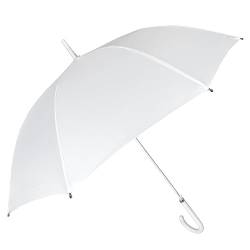 PERLETTI Brautschirm Regenschirm Sonnenschirm Damen Frauen - Weißer Stockschirm Elegant für die Hochzeit - Braut Schirm für Festliche Anlässe bei Regen und Sonne - Durchmesser 102 cm (Weiß) von PERLETTI