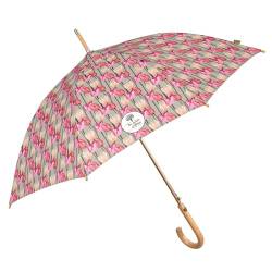 PERLETTI Green Regenschirm Groß Ökologisch Damen - Regen Stockschirm Automatik Eco Naturverbunden Umweltfreundlich Geschenk - Öko Damenschirm mit Recyceltem Material - Durchm 102 cm (Rosa Tulpen) von PERLETTI