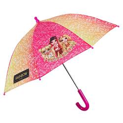 PERLETTI Rainbow High Kinderregenschirm Kleine Mädchen 3 4 5 Jahre - Regenschirm Kinder Mädchen Orange Fuchsia - Puppen Regenschirm mit Sicherheitsöffnung Kindergarten - Durchmesser 76 cm (Fuchsia) von PERLETTI