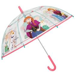 Regenschirm Kinder Transparent Frozen 2 die Eiskönigin - Kinderschirm Disney Kleinkind mit ELSA Anna Olaf - Kinderregenschirm Winddicht für Mädchen 3 4 5 6 Jahre - Durchm 74 cm - Perletti (Rosa) von PERLETTI