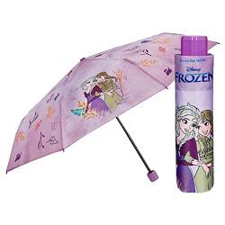 PERLETTI Regenschirm Taschenschirm die Eiskönigin Kleine Mädchen - Disney Frozen 2 Kinderschirm mit Elsa Anna Olaf - Reise Mini Kinder Schirm Klein Kind 7+ Jahre - Durchmesser 91 cm (Elsa und Anna) von PERLETTI