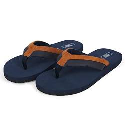 PERLETTI Sommer Hausschuhe Herren Jungen - Leichte Slippers Pantoletten Bequeme - Pantoffeln für Männer mit Rutschfester Sohle - Outdoor Zehentrenner Flip Flops Sommerschuhe (Flip-Flop Blau, 41 EU) von PERLETTI