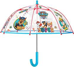 Stockschirm mit Paw Patrol Motiv, windfester Regenschirm für Jungen und Mädchen mit manueller Sicherheitsöffnung, Durchmesser ca. 64 cm von PERLETTI