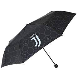 Taschenschirm Juventus Football Club - Juve Regenschirm Offiziell Klein Kompakt Leicht - Regen Schirm Schwarz und Weiß - Juventus Turin Fanartikel Kinder Herren Damen - Durchmesser 98 cm - Perletti von PERLETTI