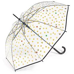 happy rain Essentials Emoticons Transparent Long AC Regenschirm 86 cm transparent red von PERLETTI