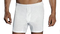 PEROFIL Mann Calzoncino Boxer Jersey 100% Baumwollfaden aus Schottland (4, Weiß) von PEROFIL