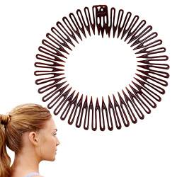 Kreis Kamm Stirnband – Flexibler Kreis Kamm Vollkreiszahn Stirnband | Elastisches Federkopfband Kamm Haarschmuck für Frauen Mädchen Lear-au von PERTID