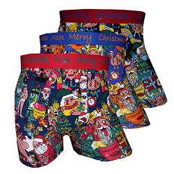 PESAIL Special Edition Boxershorts Weihnachtsgruss Xmas Collection, Größe XX-Large (2XL), Farbe je 3X Farbmix von PESAIL