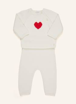 Petit Bateau Set Mabcoat: Pullover Und Strickhose weiss von PETIT BATEAU