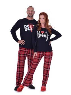 PETKOV Paar-Pyjama-Set – Sie und Ihn „Beast & Beaty“ (Männlich, DE/NL/SE/PL, Alphanumerisch, XL, Regular, Regular) von PETKOV