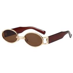 PETOLY Sunglasses Damensonnenbrille Sonnenbrillen Kleiner Rahmen Runde Sonnenbrille Rundes Gesicht Sonnenbrille Teefuß Goldrahmen Teechips von PETOLY