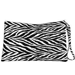 PETTI Artigiani Italiani - Damen-Clutch, Kosmetiktasche, Strandtasche, Handtasche, kleine Handtasche, Reisetasche, Kulturbeutel, rosa Schleife, 100% Made in Italy, Zebra, Pochette - 20x30 cm, von PETTI Artigiani Italiani