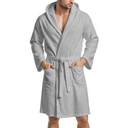 PETTI Artigiani Italiani Unisex Bademantel aus Mikrofaser, grau, 3XL Größen von PETTI Artigiani Italiani