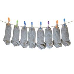 PETTI Artigiani Italiani Unisex Clzu-fantasmino-grigio-38 20 Paar Baumwollsocken für Herren und Damen, grau, 35-38 (8er Pack) von PETTI Artigiani Italiani