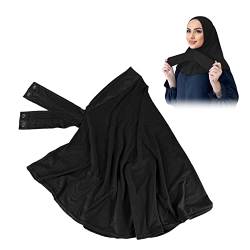 PFLYPF 1 Stück Schwarz Hijab Krawatte Knopf Muslim Schal Krawatte Praxis Hijab für Mädchen Damen, Schwarz , One size von PFLYPF