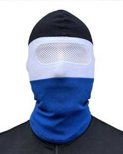 PG Wear PGWEAR Sturmhaube mit Netz vor den Augen in Schwarz Weiß Blau gestreift I Unisex I Einheitsgröße von PG Wear