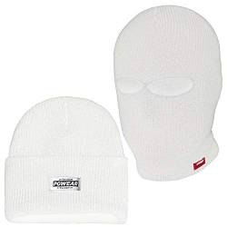 PGwear Mütze und Sturmhaube Troublemaker 2 in 1 weiß White von PG Wear