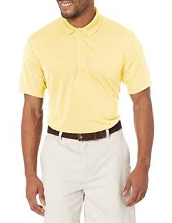 PGA TOUR Herren Airflux Golf-Poloshirt, solides Mesh, kurzärmelig, S-4XL Golfhemd, Blassbanane, Groß von PGA TOUR