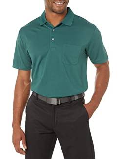 PGA TOUR Herren Airflux Poloshirt mit kurzen Ärmeln, mit Taschen Golfhemd, Grünreiher, Klein von PGA TOUR