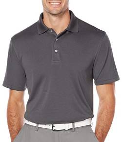 PGA TOUR Herren Airflux Solid Mesh Kurzarm Golf Polo Shirt S-4x Golfhemd, Asphalt, 3X-Large Groß von PGA TOUR