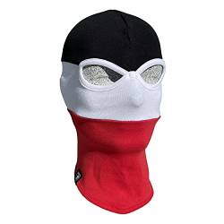 PG Wear Sturmhaube in schwarz weiß rot gestreift Maske Skimaske Motorradmaske Balaklava Schal Beanie, Einheitsgröße von PGwear