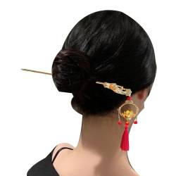 Haarschmuckstäbchen - Frauen leuchtende Haarnadel - Essstäbchen-Haarnadeln im antiken Stil mit Juwel, leuchtende Laternen-Quaste, Damen-Hanfu-Kopfschmuck Phasz von PHASZ