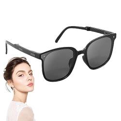 PHASZ Faltbare Sonnenbrille, polarisiert, trendig, polarisiert, quadratisch, UV-Schutz, Sonnenbrille, Fahrsonnenbrille für Damen, Jazz Black, 35 EU von PHASZ