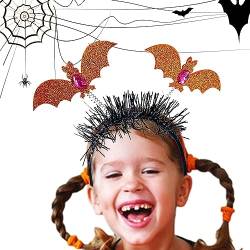 PHASZ Halloween-Fledermaus-Stirnband, glitzerndes Halloween-Stirnband, mehrfarbiges Halloween-Zubehör für Damen, Fledermaus-Kostüm für Halloween-Party von PHASZ